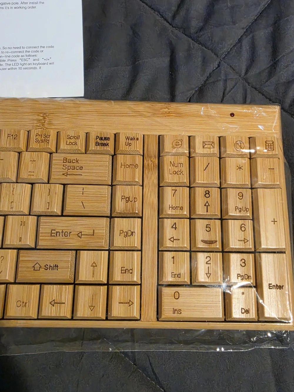 Wireless Multimedia Bamboo Keyboard - Natural Bamboo ***No Mouse**